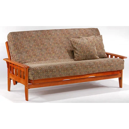 Full Kingston Futon with Mission-Style Arms and Tapered Legs